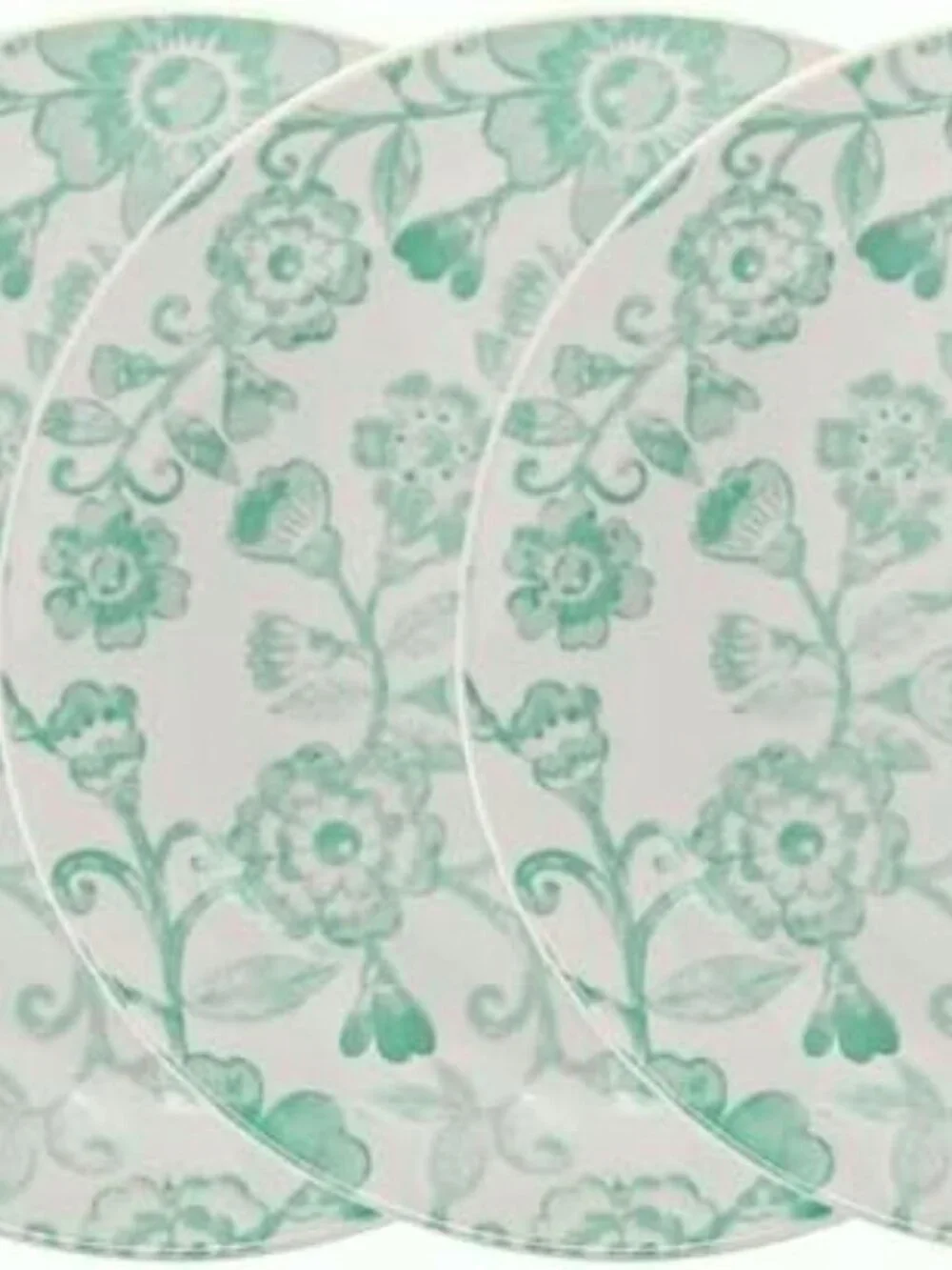 Godinger Dusty Floral Salad Claro Plates 4 x Set Mint Green 6.5